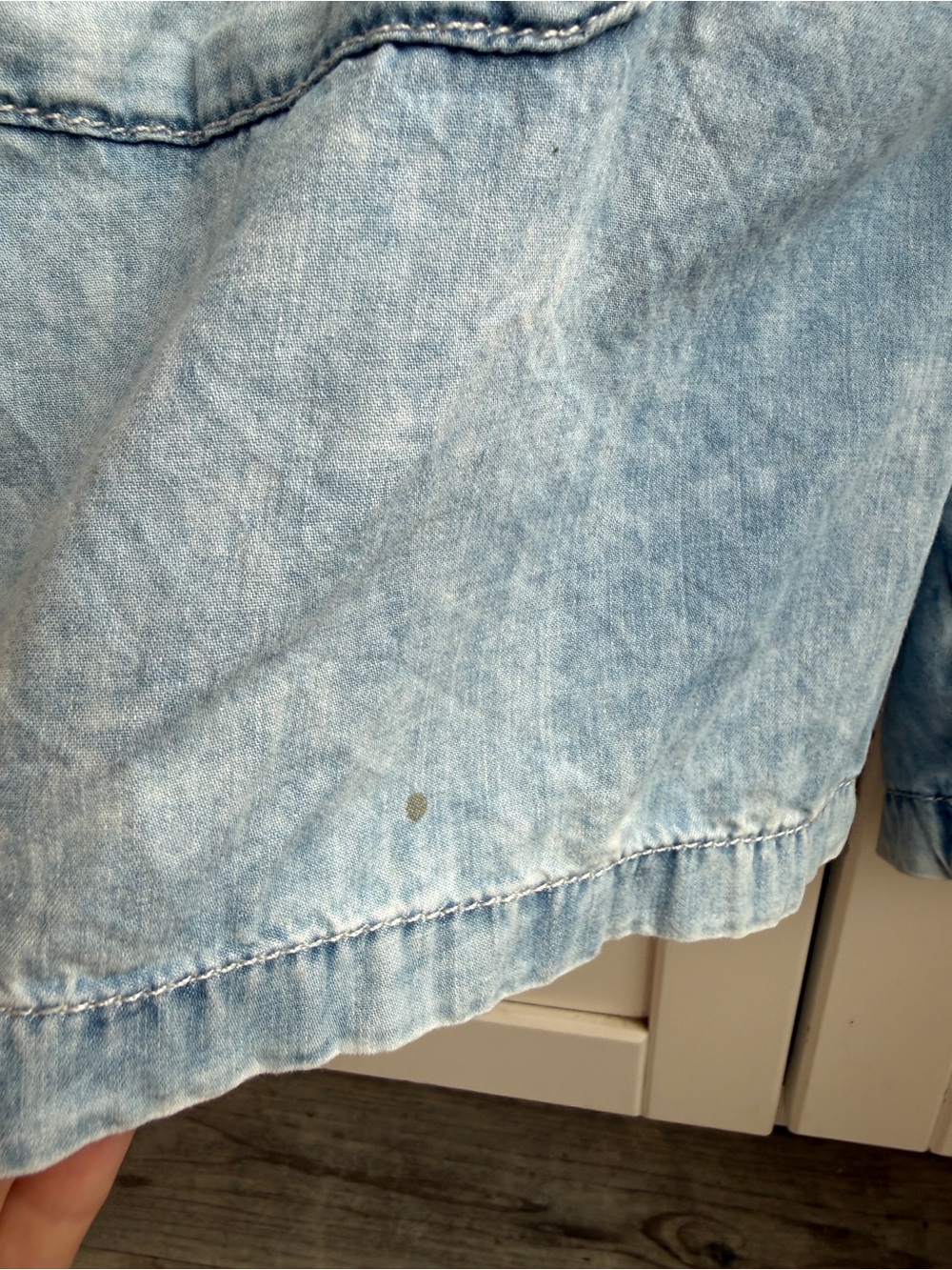 Mavi Jeans Light Wash Denim Zip Front Utility Romper Belted Short Sleeve Size M - Picture 11 of 11